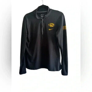 Nike Dri Fit Gray Women's 1/4 Zip Running Shirt Missouri Tigers Size XL